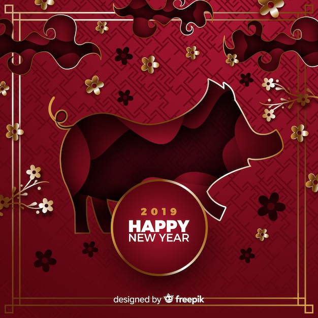 Free vector chinese new year 2019