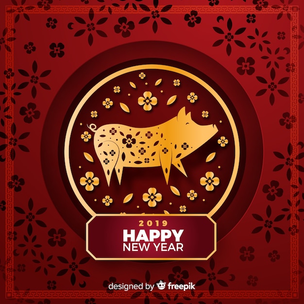 Free vector chinese new year 2019