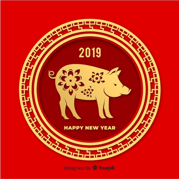 Free vector chinese new year 2019