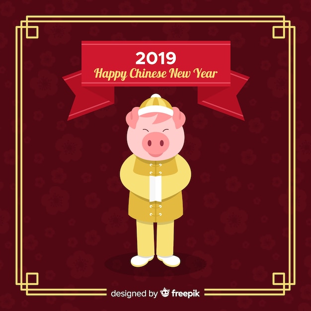 Free vector chinese new year 2019