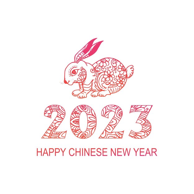 Chinese new year 2023 symbol decorated with a rabbit background