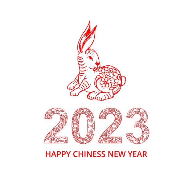 Chinese new year 2023 symbol decorated with a rabbit background