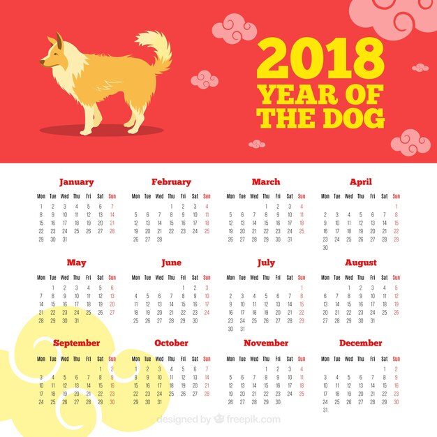 Chinese new year calendar template