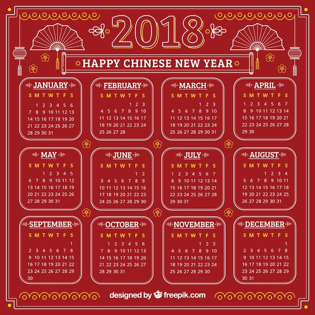 Chinese new year calendar