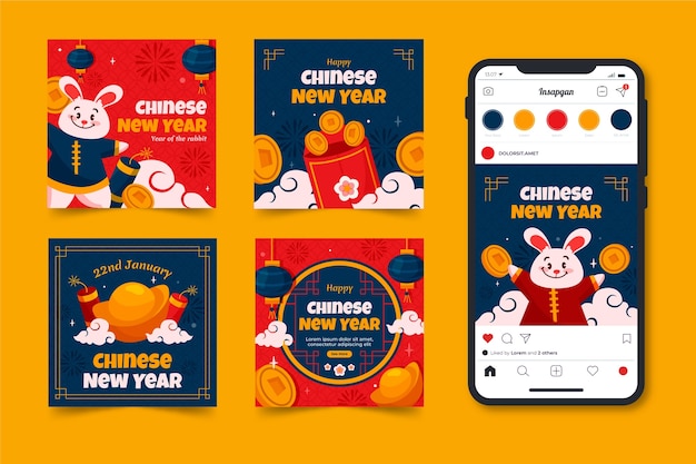 Chinese new year celebration instagram posts collection