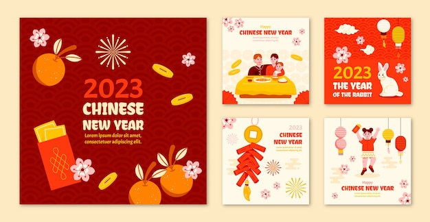 Chinese new year celebration instagram posts collection