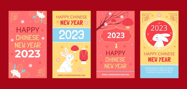 Chinese new year celebration instagram stories collection