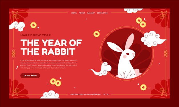 Chinese new year celebration landing page template