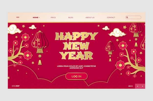 Chinese new year celebration landing page template