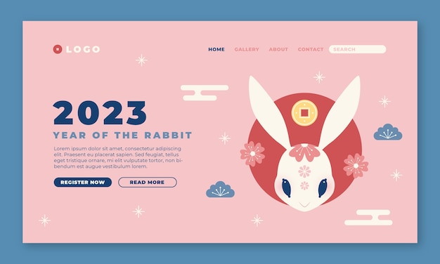 Vettore gratuito modello di pagina di destinazione per la celebrazione del capodanno cinese
