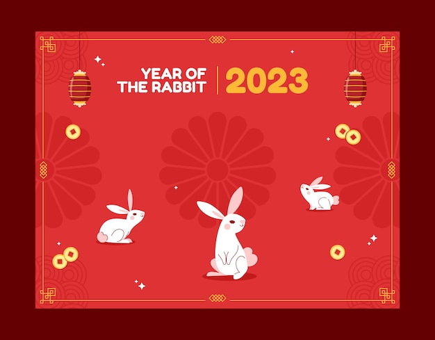 Free vector chinese new year celebration photocall template