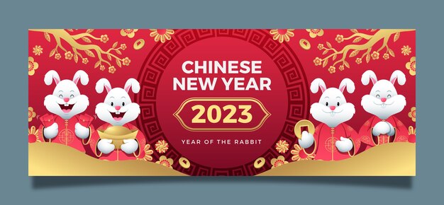 Free vector chinese new year celebration social media cover template