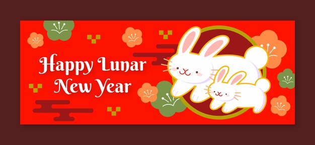 Chinese new year celebration social media cover template