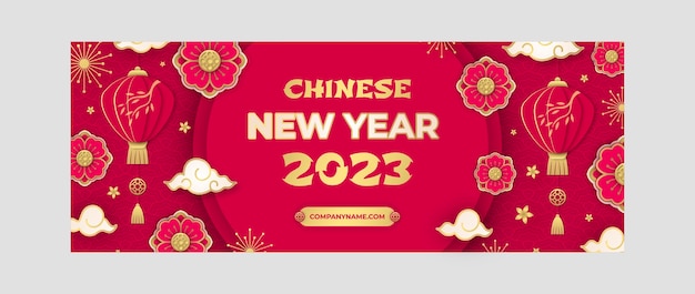 Chinese new year celebration social media cover template