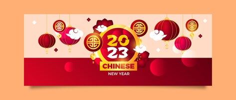 Free vector chinese new year celebration social media cover template