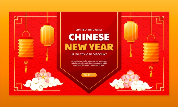 中国の旧正月のお祝いソーシャル メディア プロモーション テンプレート