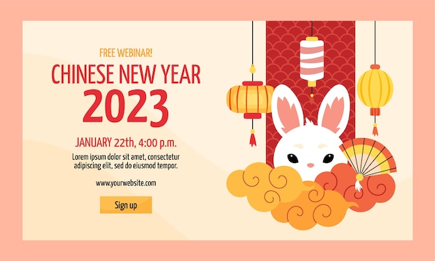 Free vector chinese new year celebration webinar template