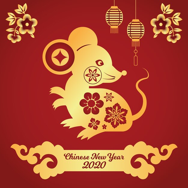 chinese new year concept in flat design