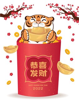 Chinese new year designchinese translates wishing you prosperity and wealth