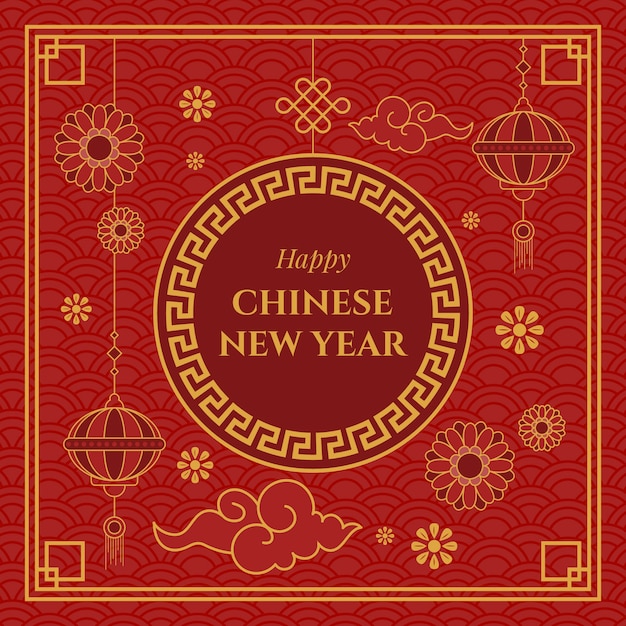 Chinese new year flat background