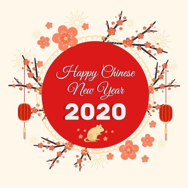 Free vector chinese new year in flat design