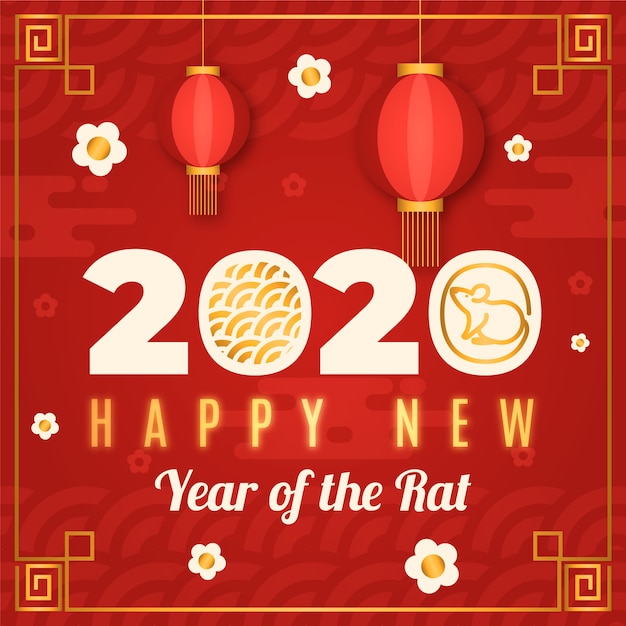 Chinese new year in flat design