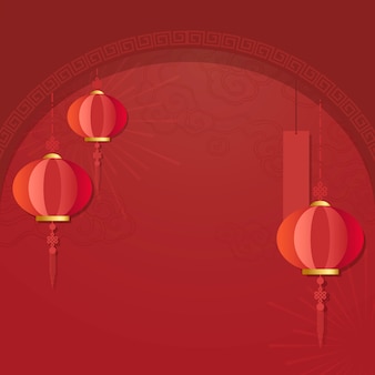 Chinese new year mockup illustration