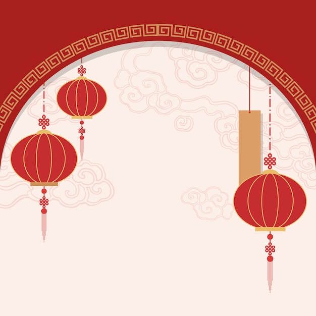 Free vector chinese new year mockup illustration