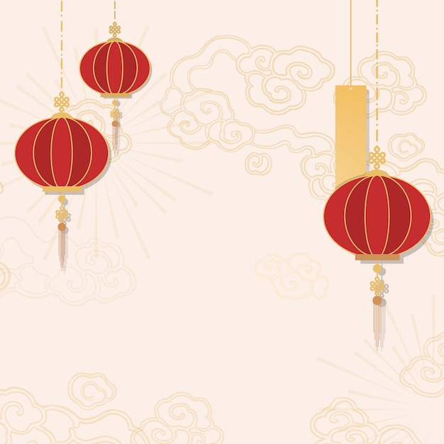 Vettore gratuito illustrazione di mockup di nuovo anno cinese