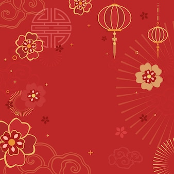 Chinese new year mockup illustration Free Vector