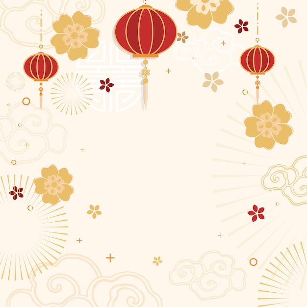 Free vector chinese new year mockup illustration