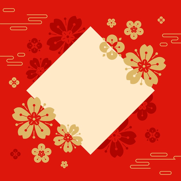 Free vector chinese new year mockup illustration