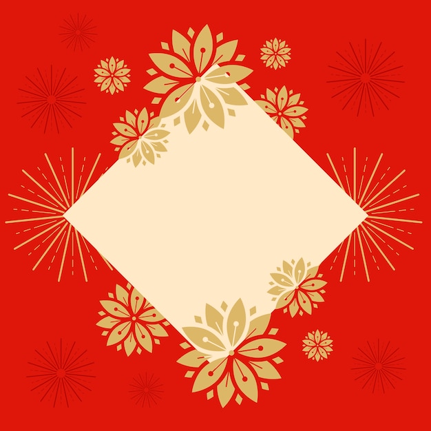 Free vector chinese new year mockup illustration