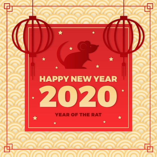 Chinese new year in paper style background