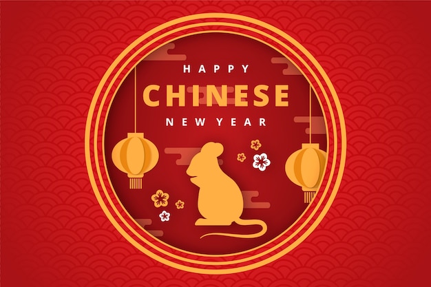 Free vector chinese new year in paper style