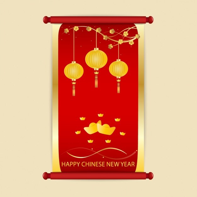Free Vector chinese new year roll up