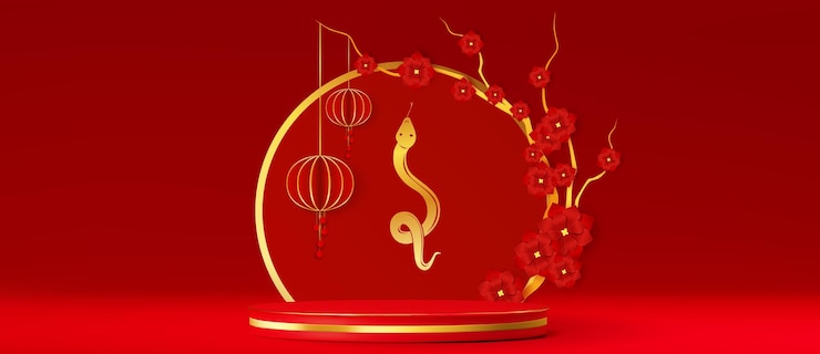 Free Vector chinese new year round podium design