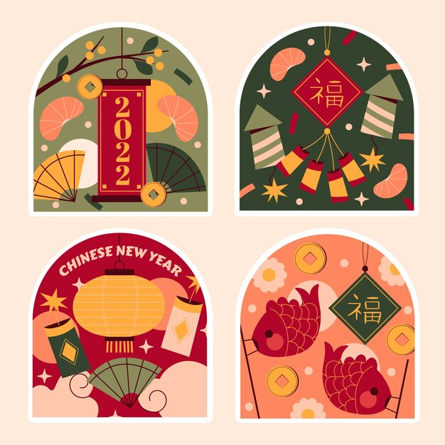 Chinese new year stickers collection