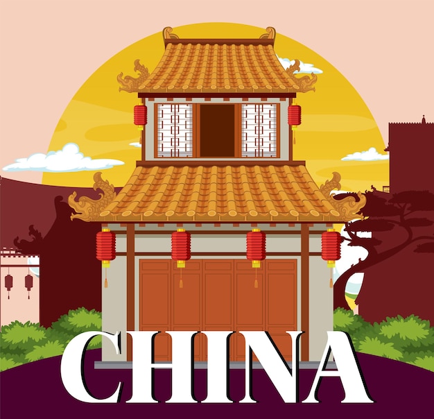 Chinese tradition house building background