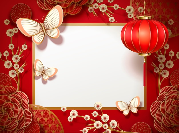 Chinese traditional background with lantern