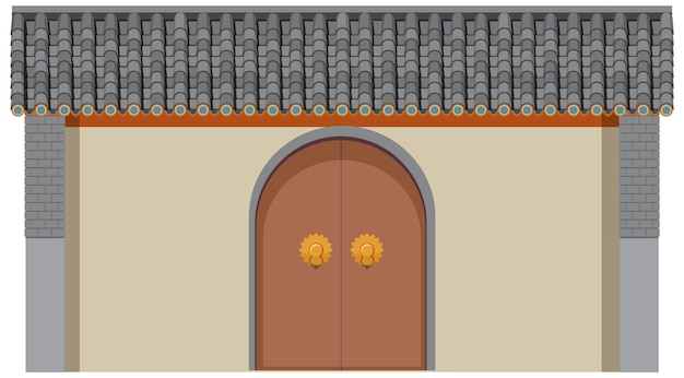 Free vector chinese traditional building on white background