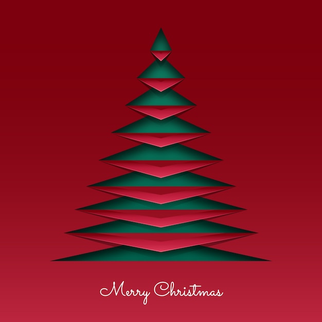 Free vector chiristmas card in paper style