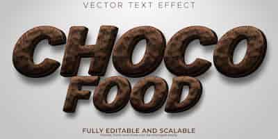 Free vector choco cereal text effect editable breakfast and snack text style