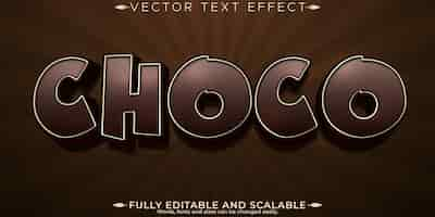 Free vector choco editable text effect bakery and biscuit text style