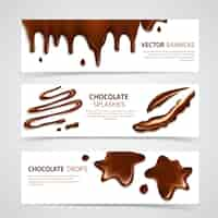 Free vector chocolate banners set