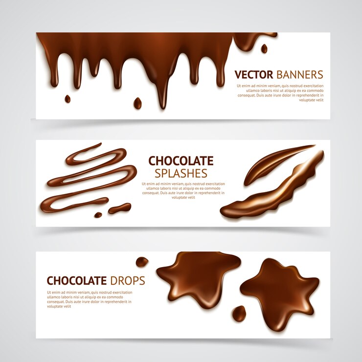 Free Vector chocolate banners set