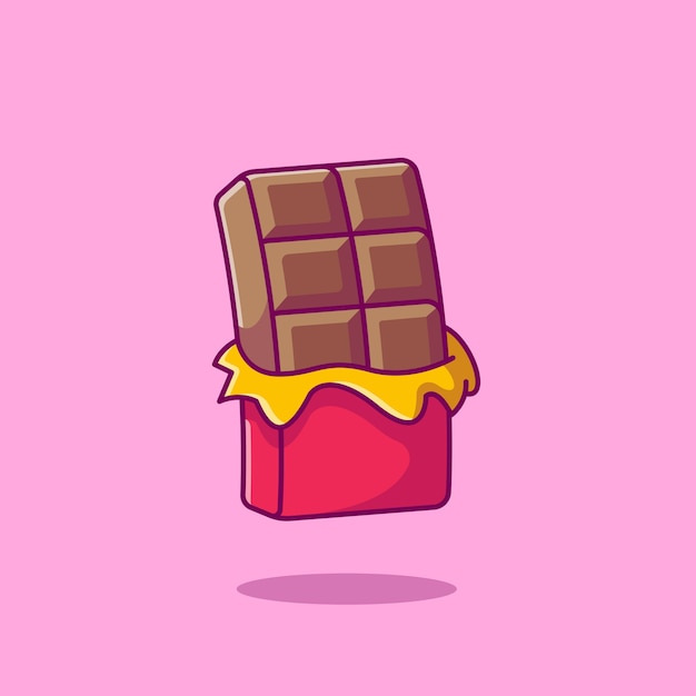 Free vector chocolate bar cartoon icon illustration.