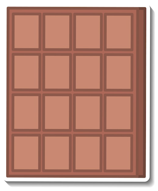 Chocolate bar sticker isolated on white