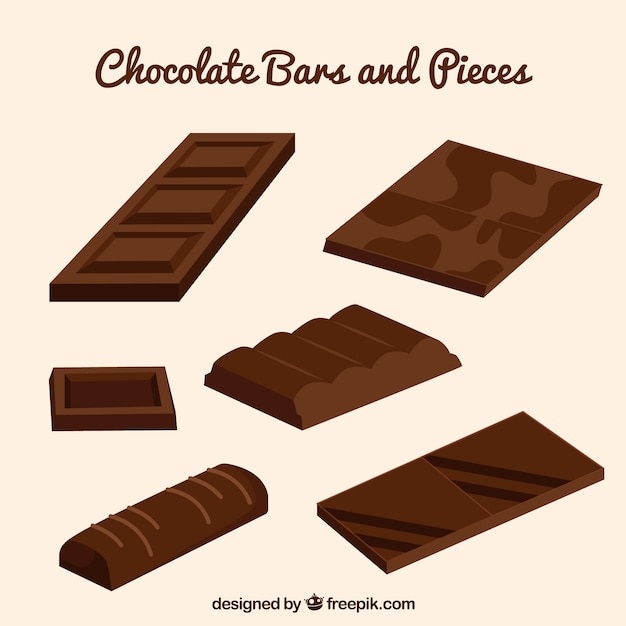 Chocolate bars collection with milk