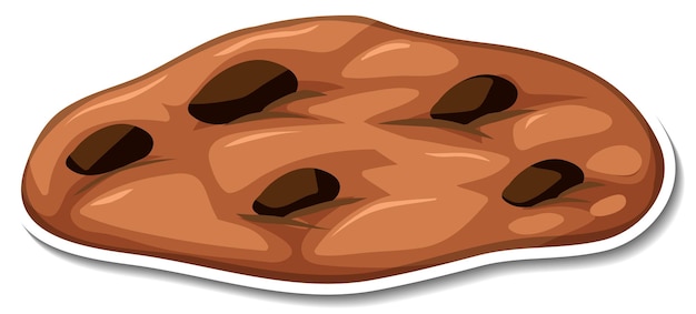 Chocolate chip cookies sticker on white background